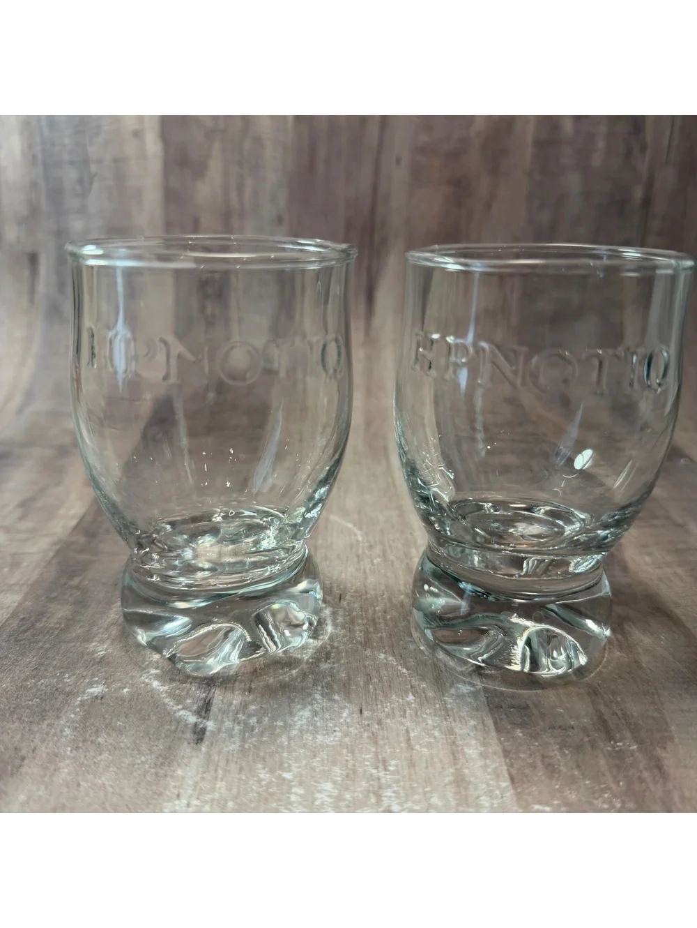 Set of 2 HPNOTIQ Clear Glass Footed Glasses Tasting On The Rocks Barware